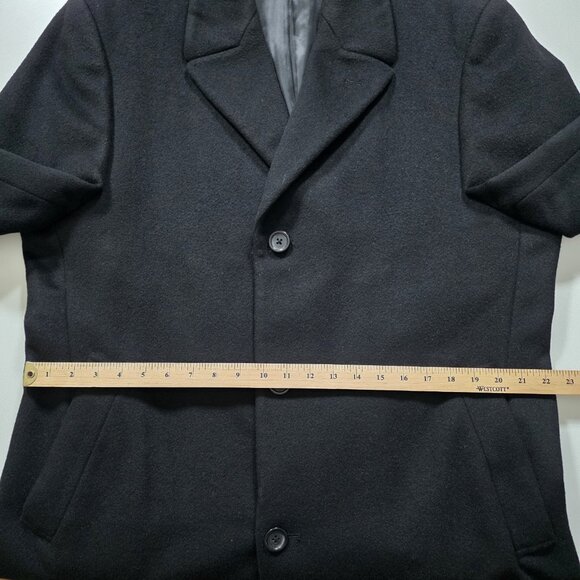Lauren Ralph Lauren Overcoat Men 42R Black Wool Cashmere Blend Lined Preppy FLAW - Picture 5 of 16